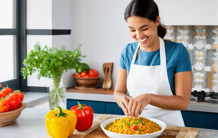 간격 반복 시스템의 다문화적 접근 - **Cultural Culinary Language Learning:** A vibrant young woman, appearing to be in her late 20s, wit...