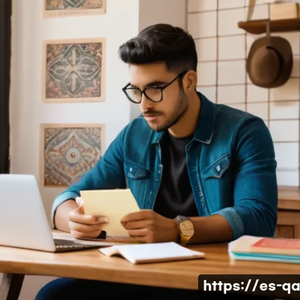 간격 반복 학습에서의 비판적 사고 기법 - A modern study environment featuring a young adult Hispanic male sitting at a wooden desk in a cozy,...